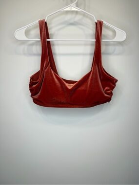 Aerie Rust Velvet Bralette Size Small Soft Stretch Lounge Bra Crop Top